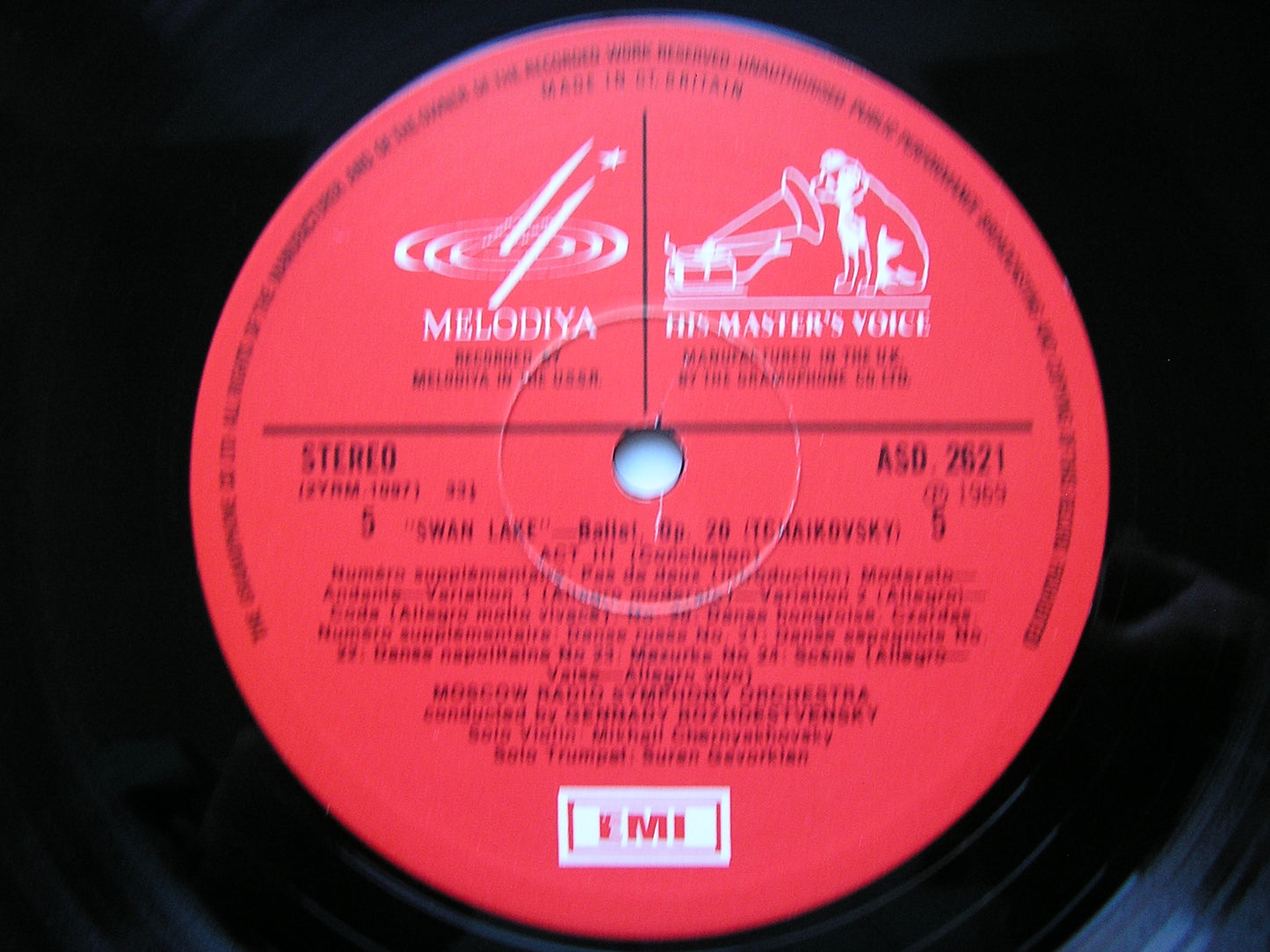 TCHAIKOVSKY: SWAN LAKE   ROZHDESTVENSKY / MOSCOW RADIO SYMPHONY   3 LP   SLS 795