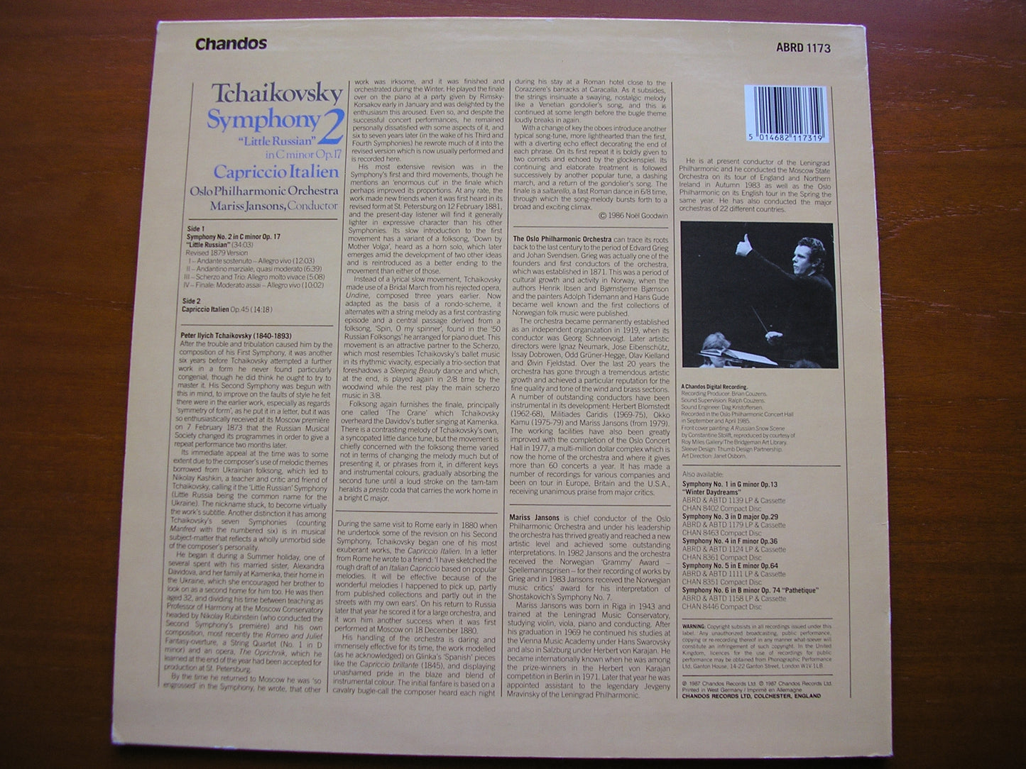 TCHAIKOVSKY: SYMPHONY No. 2 Little Russian JANSONS / OSLO PHILHARMONIC ABRD 1173