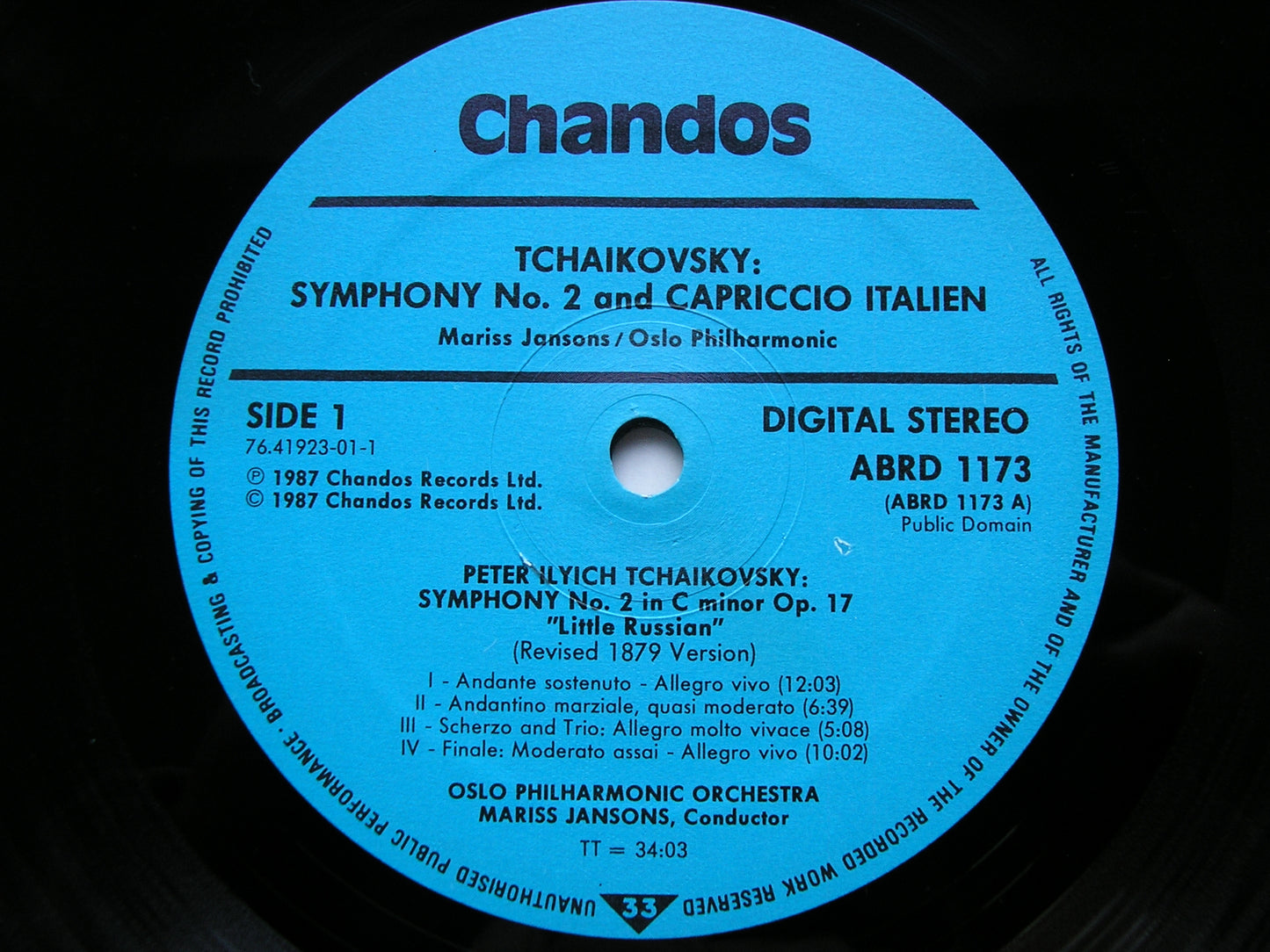 TCHAIKOVSKY: SYMPHONY No. 2 Little Russian JANSONS / OSLO PHILHARMONIC ABRD 1173