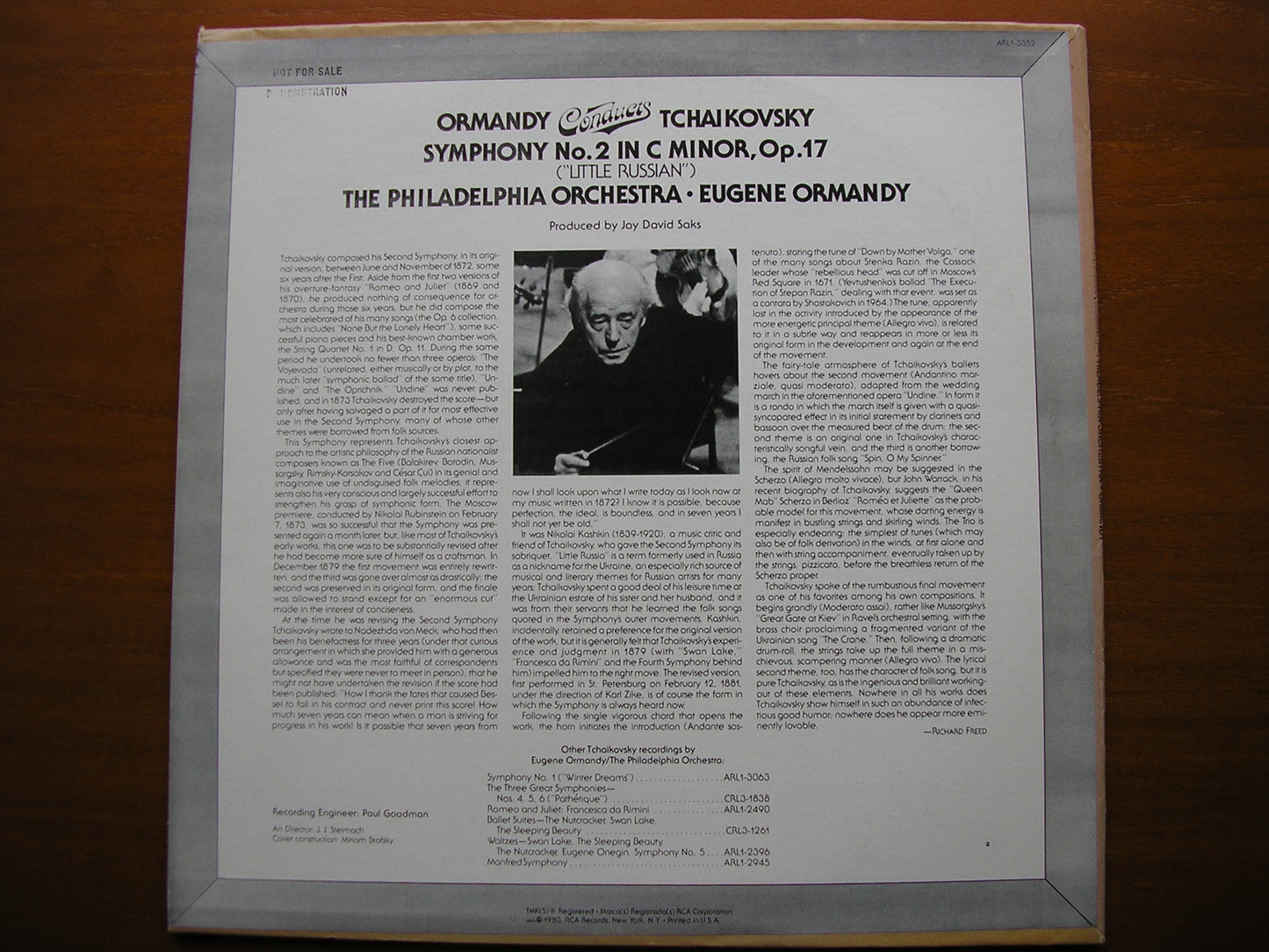 TCHAIKOVSKY: SYMPHONY No. 2 Little Russian     ORMANDY / PHILADELPHIA    ARL1 3352