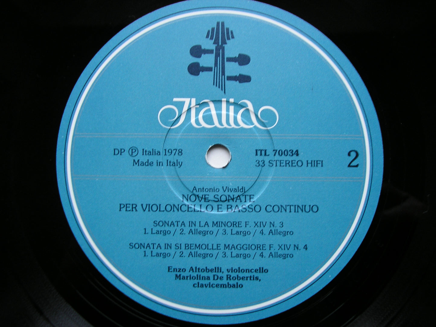 VIVALDI: NINE SONATAS FOR CELLO & BASSO CONTINUO ALTOBELLI / DE ROBERTIS 2 LP ITL 70034