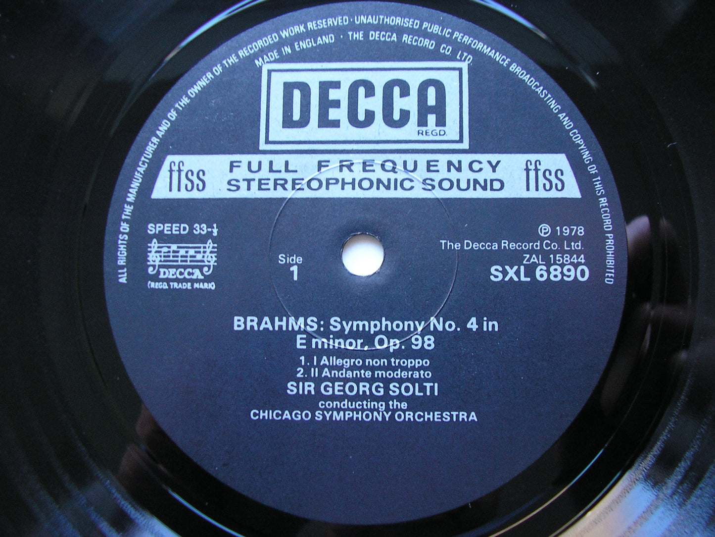 BRAHMS: THE FOUR SYMPHONIES / TWO OVERTURES SOLTI / CHICAGO SYMPHONY 4 LP SET