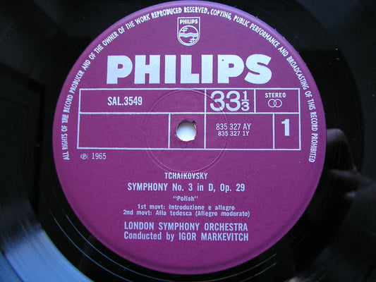 TCHAIKOVSKY: SYMPHONY No. 3 'Polish'     MARKEVITCH / LONDON SYMPHONY   SAL 3549