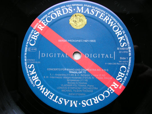 PROKOFIEV: PIANO CONCERTOS Nos. 1 & 2 FELTSMAN / LONDON SYMPHONY / TILSON THOMAS M44818