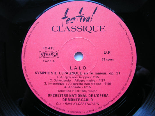 LALO: SYMPHONIE ESPAGNOLE   FERRAS / MONTE CARLO ORCHESTRA / KLOPFENSTEIN   FC 415