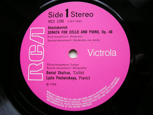 SCHUBERT: ARPEGGIONE SONATA / SHOSTAKOVICH: CELLO SONATA   SHAFRAN / PECHERSKAYA   VICS 1298