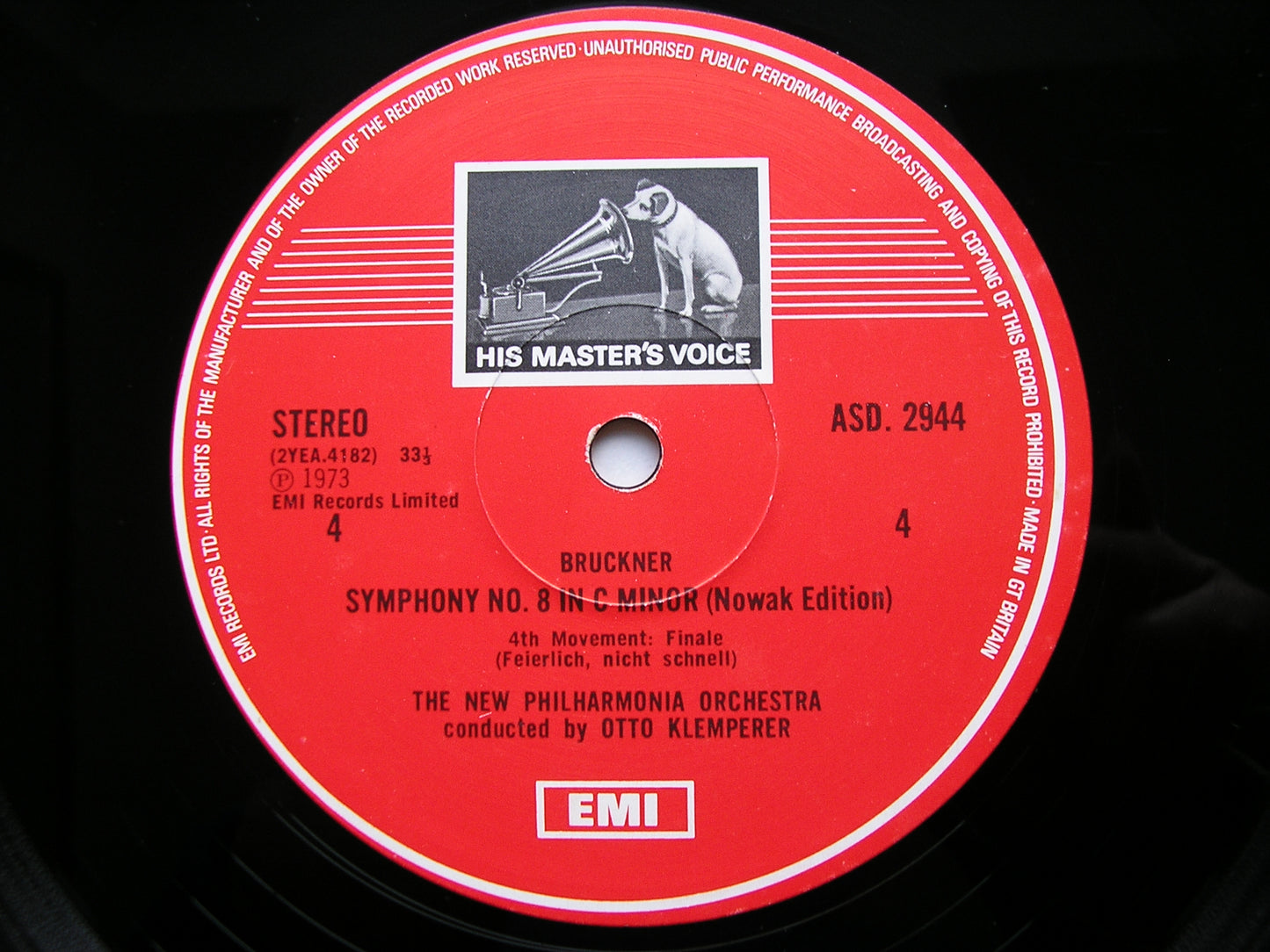 BRUCKNER: SYMPHONY No. 8 KLEMPERER / NEW PHILHARMONIA SLS 872