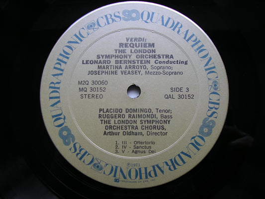 VERDI: REQUIEM  ARROYO / VEASEY / DOMINGO / RAIMONDI / LONDON SYMPHONY / BERNSTEIN   M2Q 30060