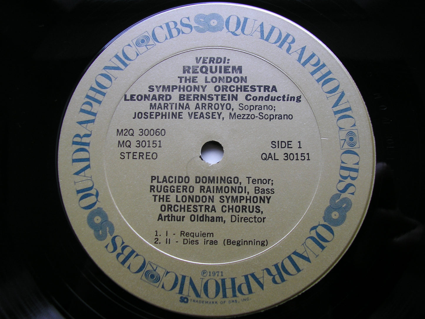 VERDI: REQUIEM ARROYO / VEASEY / DOMINGO / RAIMONDI / LONDON SYMPHONY / BERNSTEIN M2Q 30060