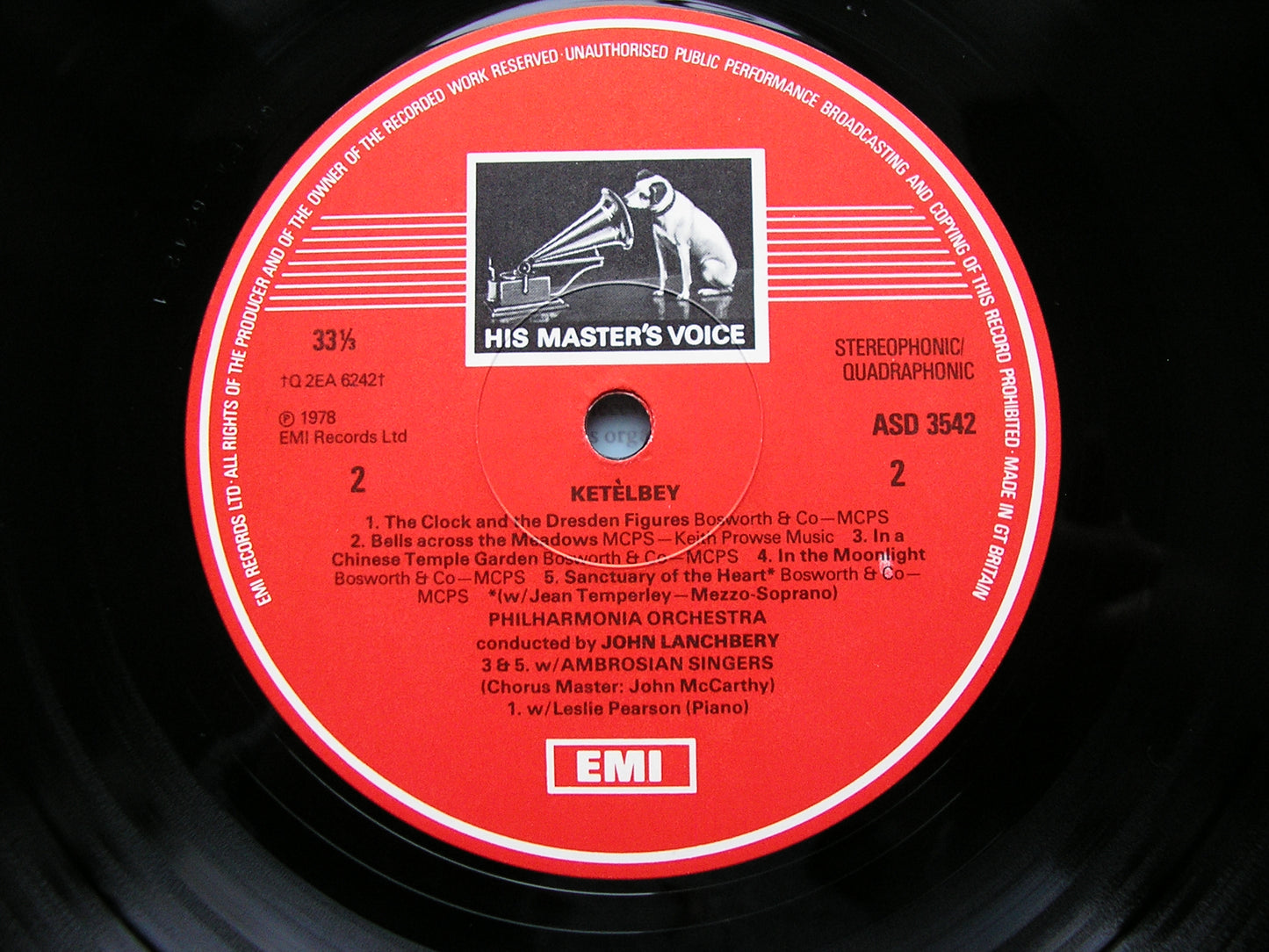 KETELBEY: ORCHESTRAL MUSIC    JOHN LANCHBERY / PHILHARMONIA    ASD 3542