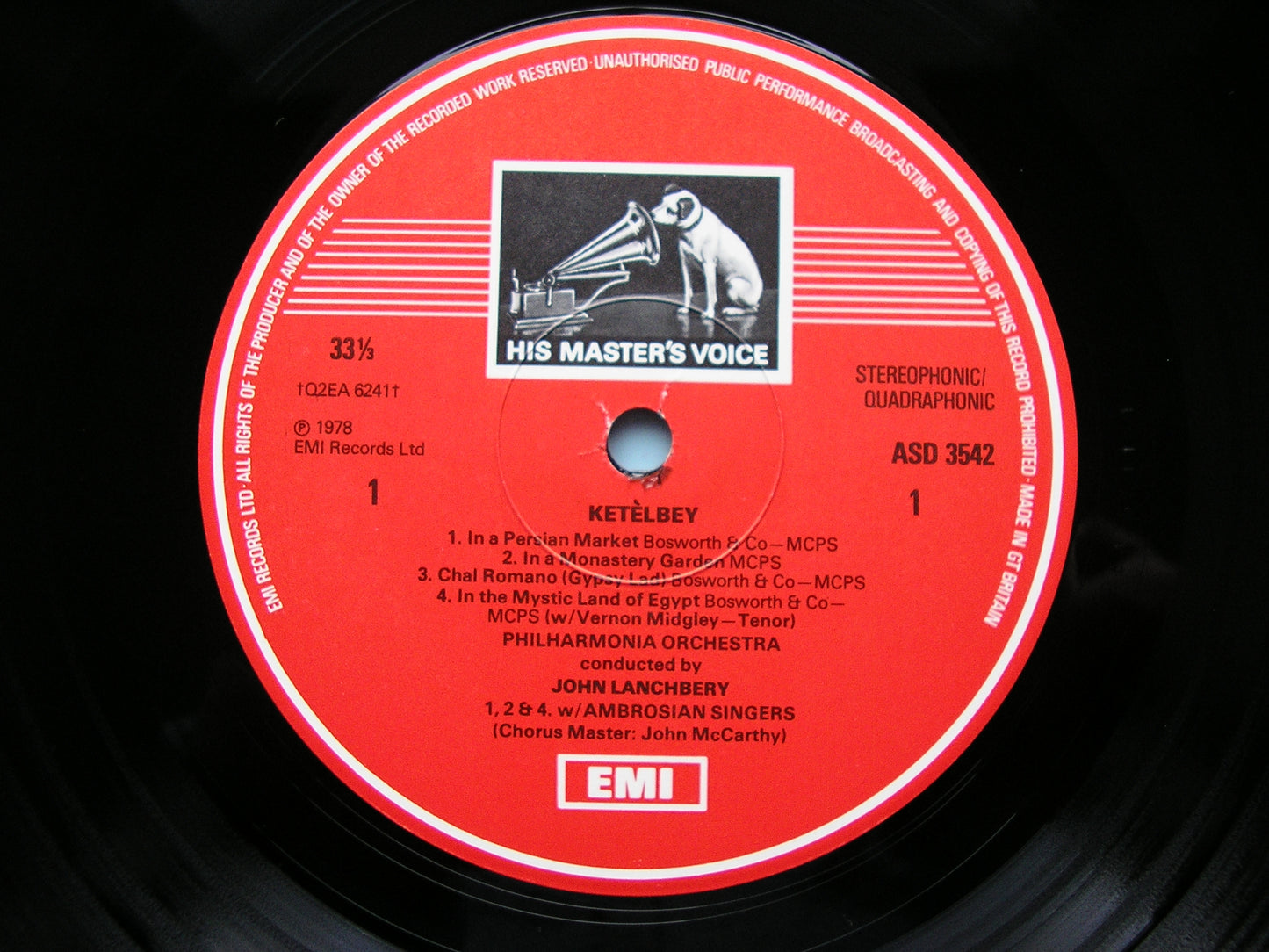 KETELBEY: ORCHESTRAL MUSIC    JOHN LANCHBERY / PHILHARMONIA    ASD 3542