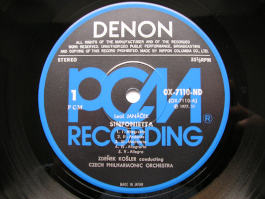 JANACEK: SINFONIETTA / TARAS BULBA    ZDENEK KOSLER / CZECH PHILHARMONIC   OX-7110-ND