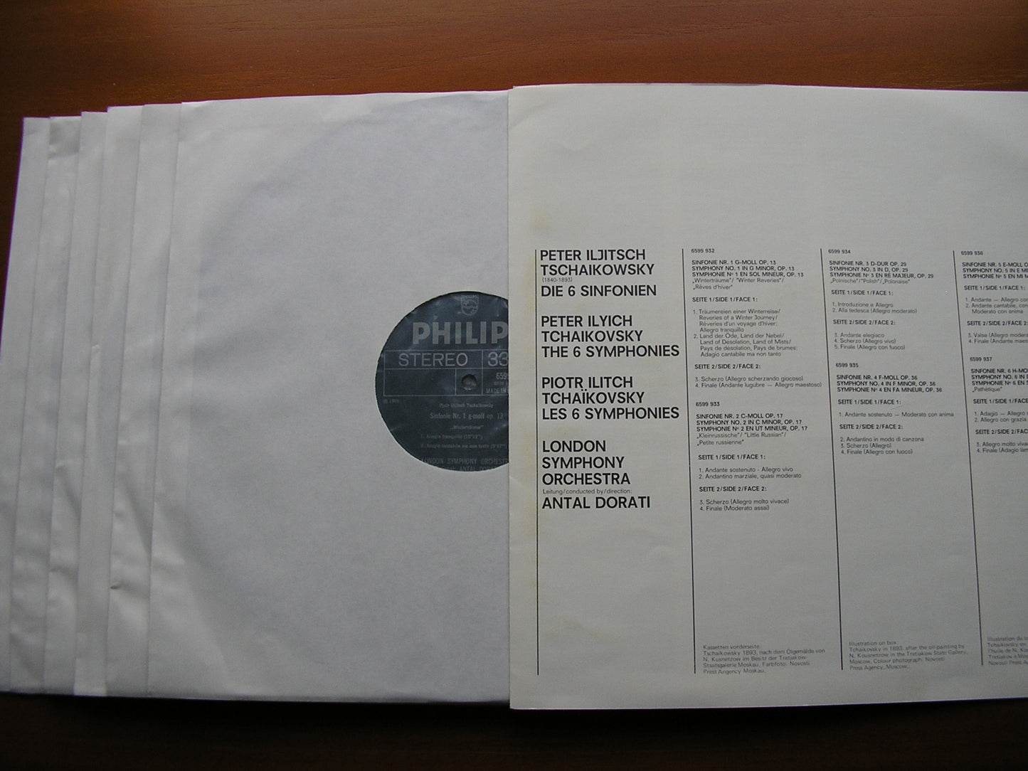 TCHAIKOVSKY: SIX SYMPHONIES    DORATI / LONDON SYMPHONY   6LP SET    6747 195