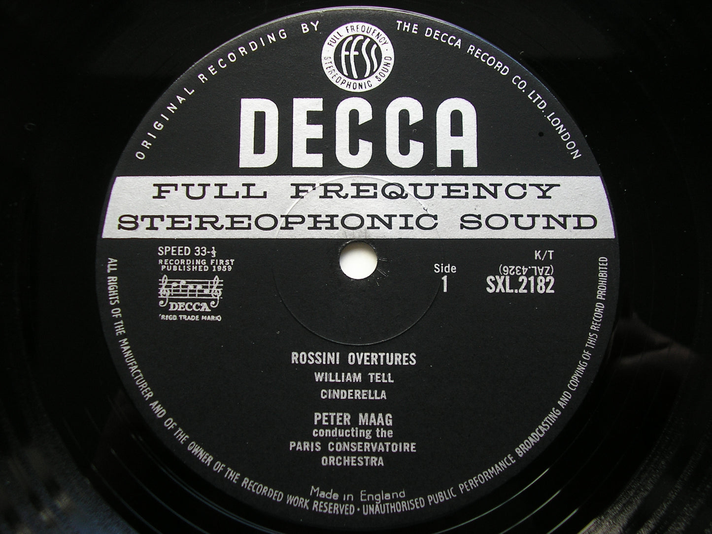 ROSSINI: OVERTURES  PETER MAAG / PARIS CONSERVATOIRE  SXL 2182