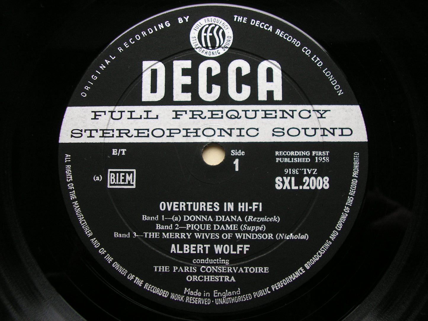 OVERTURES IN HI - FI: SUPPE / NICOLAI / ADAM / AUBER / REZNICEK / HEROLD WOLFF / PARIS CONSERVATOIRE SXL 2008