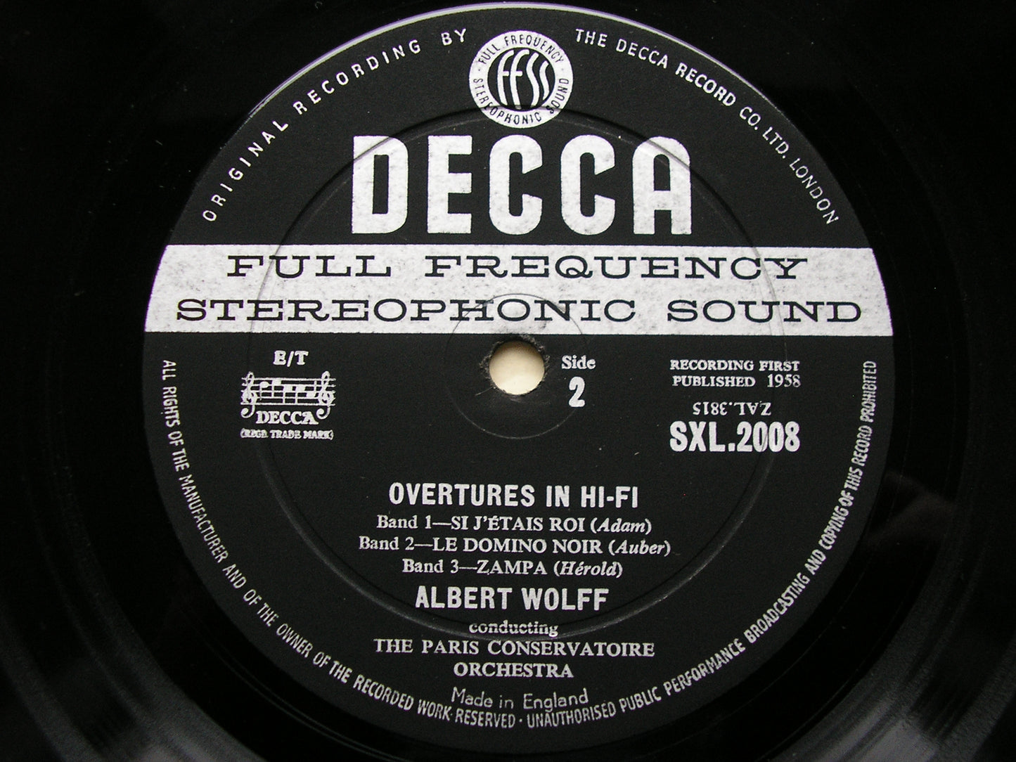 OVERTURES IN HI - FI: SUPPE / NICOLAI / ADAM / AUBER / REZNICEK / HEROLD WOLFF / PARIS CONSERVATOIRE SXL 2008