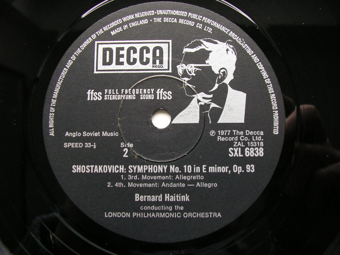 SHOSTAKOVICH: SYMPHONY No. 10 HAITINK / LONDON PHILHARMONIC SXL 6838