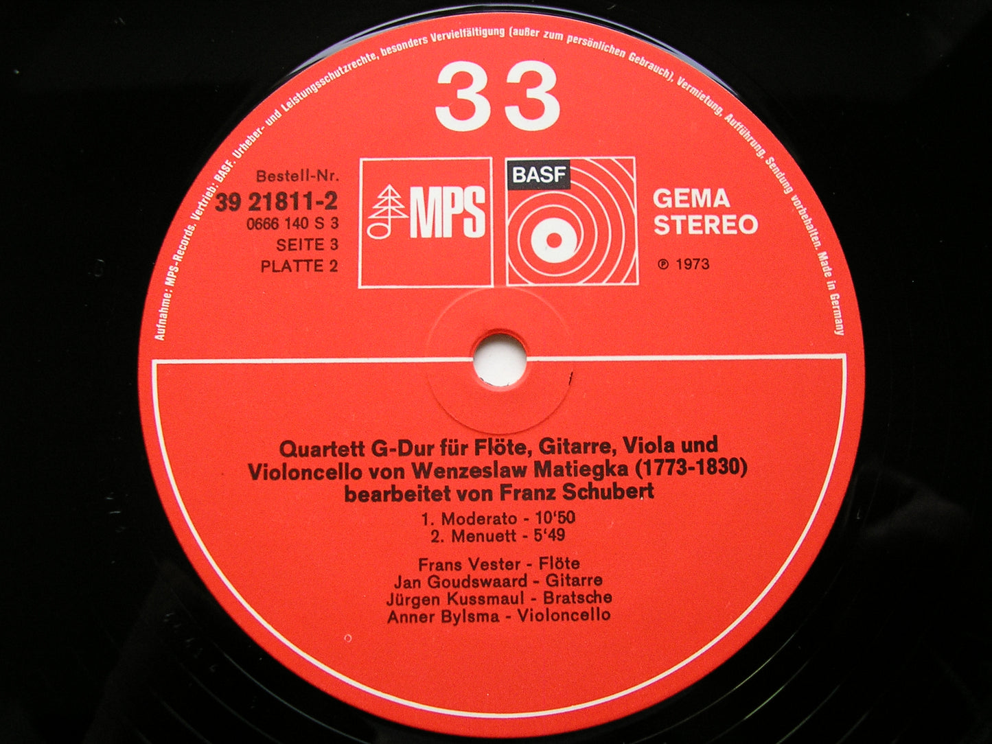 SCHUBERT: ARPEGGIONE SONATA / GUITAR QUARTET / VARIATIONS Op. 160 BYLSMA / GENUIT / GOUDSWAARD 39 21811 - 2