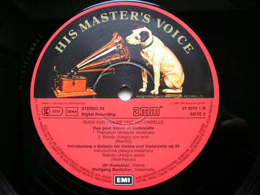 DUOS FOR VIOLIN & CELLO: RAVEL / EISLER / MARTINU / WOLF-FERRARI    HOELSCHER / BOETTCHER