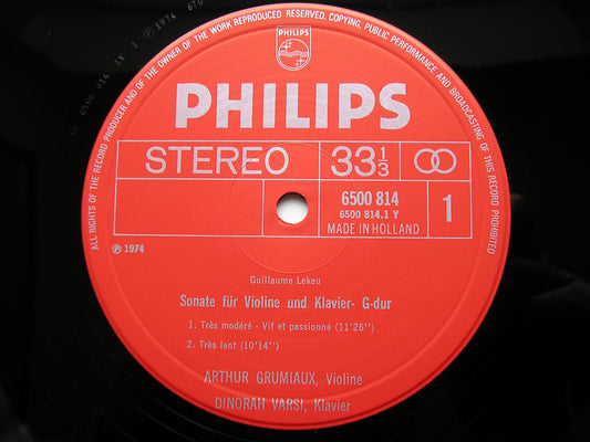 LEKEU: VIOLIN SONATA / VIEUXTEMPS: BALLADE / YSAYE: REVE D'ENFANT    GRUMIAUX / VARSI    6500 814