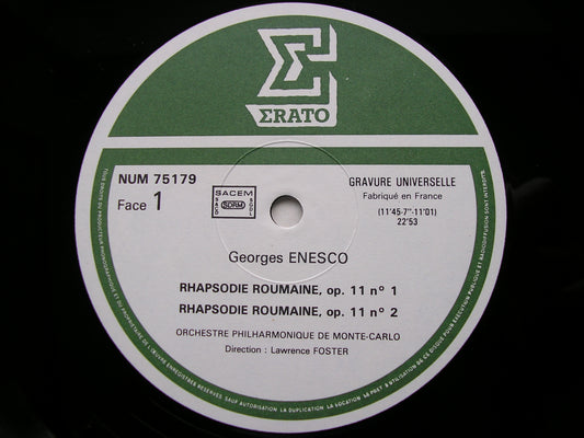 ENESCO: RUMANIAN RHAPSODIES Nos. 1 & 2 / RUMANIAN POEM    FOSTER / MONTE CARLO PHILHARMONIC    NUM 75179