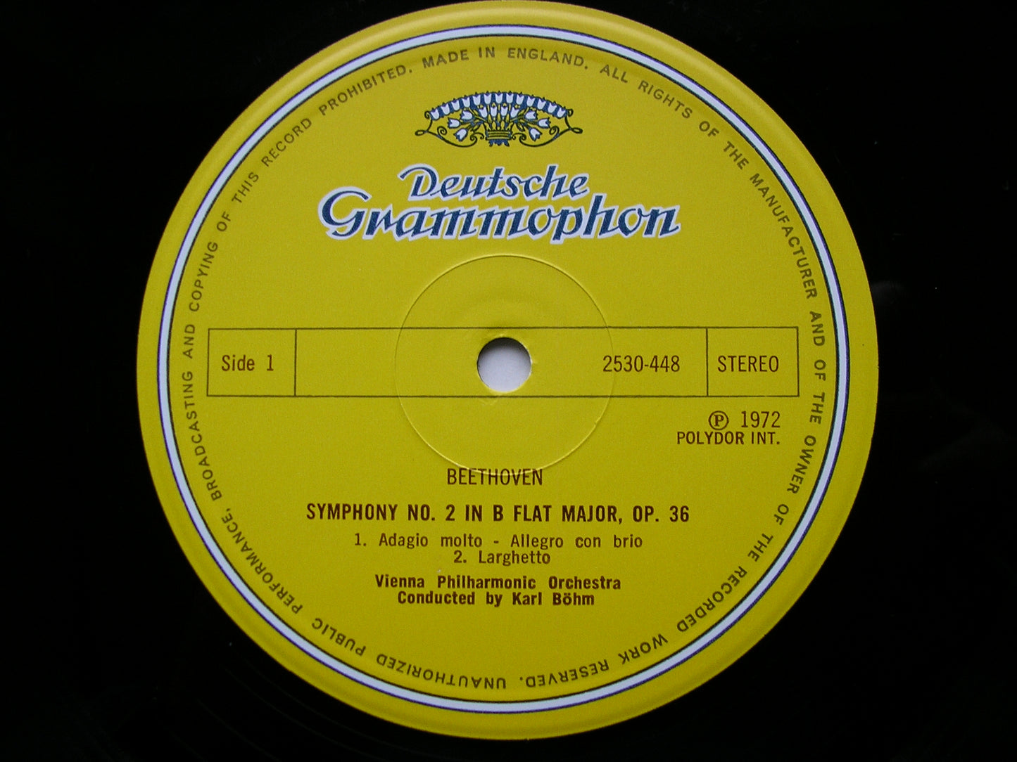 BEETHOVEN: SYMPHONY No. 2 / OVERTURE The Creatures of Prometheus BOHM / VIENNA PHILHARMONIC 2530 448