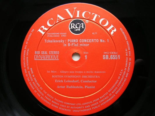 TCHAIKOVSKY: PIANO CONCERTO No. 1    RUBINSTEIN / BOSTON SYMPHONY / LEINSDORF   SB 6551