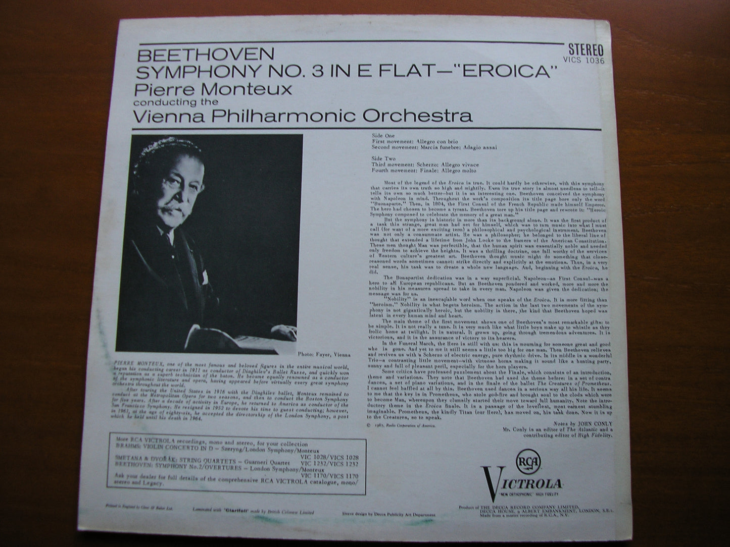 BEETHOVEN: SYMPHONY No. 3 'Eroica'     MONTEUX / VIENNA PHILHARMONIC    VICS 1036