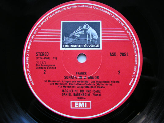 CHOPIN / FRANCK: CELLO SONATAS DU PRE / BARENBOIM ASD 2851