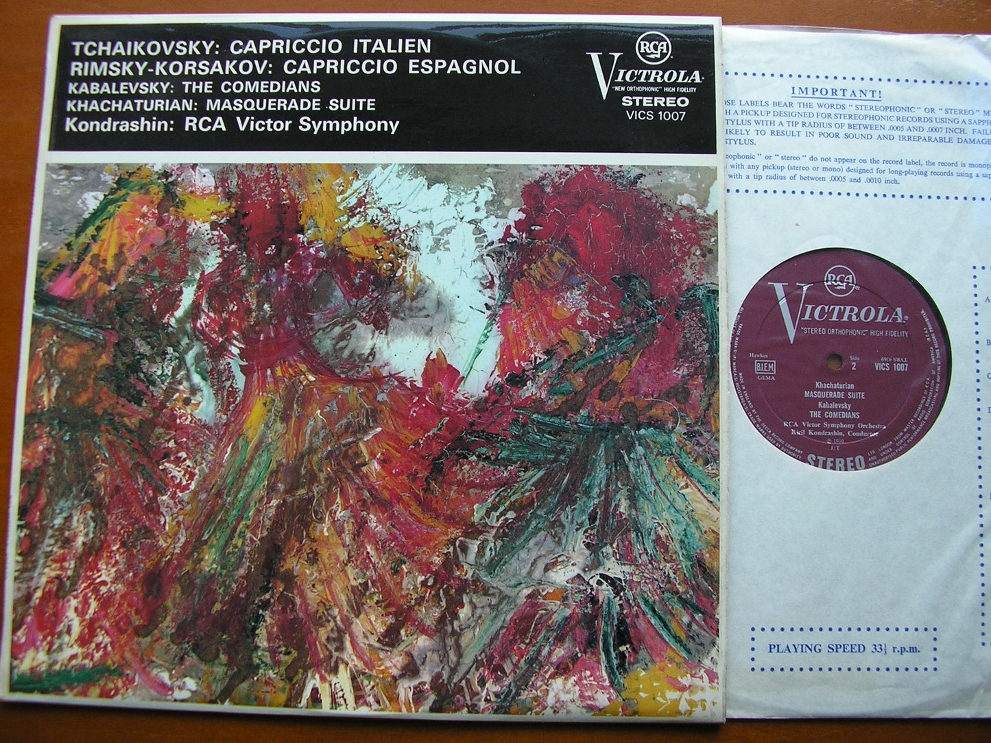 TCHAIKOVSKY: CAPRICCIO ITALIEN / RIMSKY-KORSAKOV: CAPRICCIO ESPAGNOL KONDRASHIN / RCA VICTOR SYMPHONY VICS 1007
