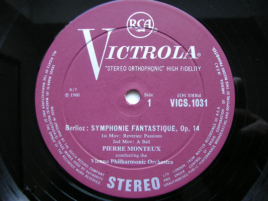 BERLIOZ: SYMPHONIE FANTASTIQUE    MONTEUX / VIENNA PHILHARMONIC    VICS 1031