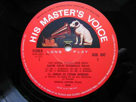 20th CENTURY SPANISH PIANO MUSIC: FALLA / RODRIGO / MONTSALVAGE    GONZALO SORIANO   ASD 642