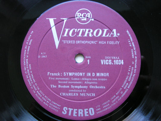 FRANCK: SYMPHONY in D / DEBUSSY: PRELUDE    MUNCH / BOSTON SYMPHONY   VICS 1034