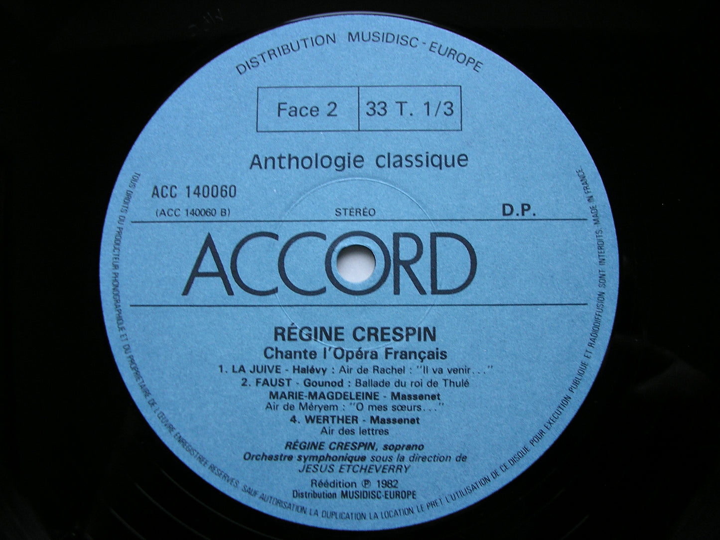 ARIAS FROM FRENCH OPERA: GOUNOD / MASSENET / HALEVY / REYER      REGINE CRESPIN    ACC 140 060