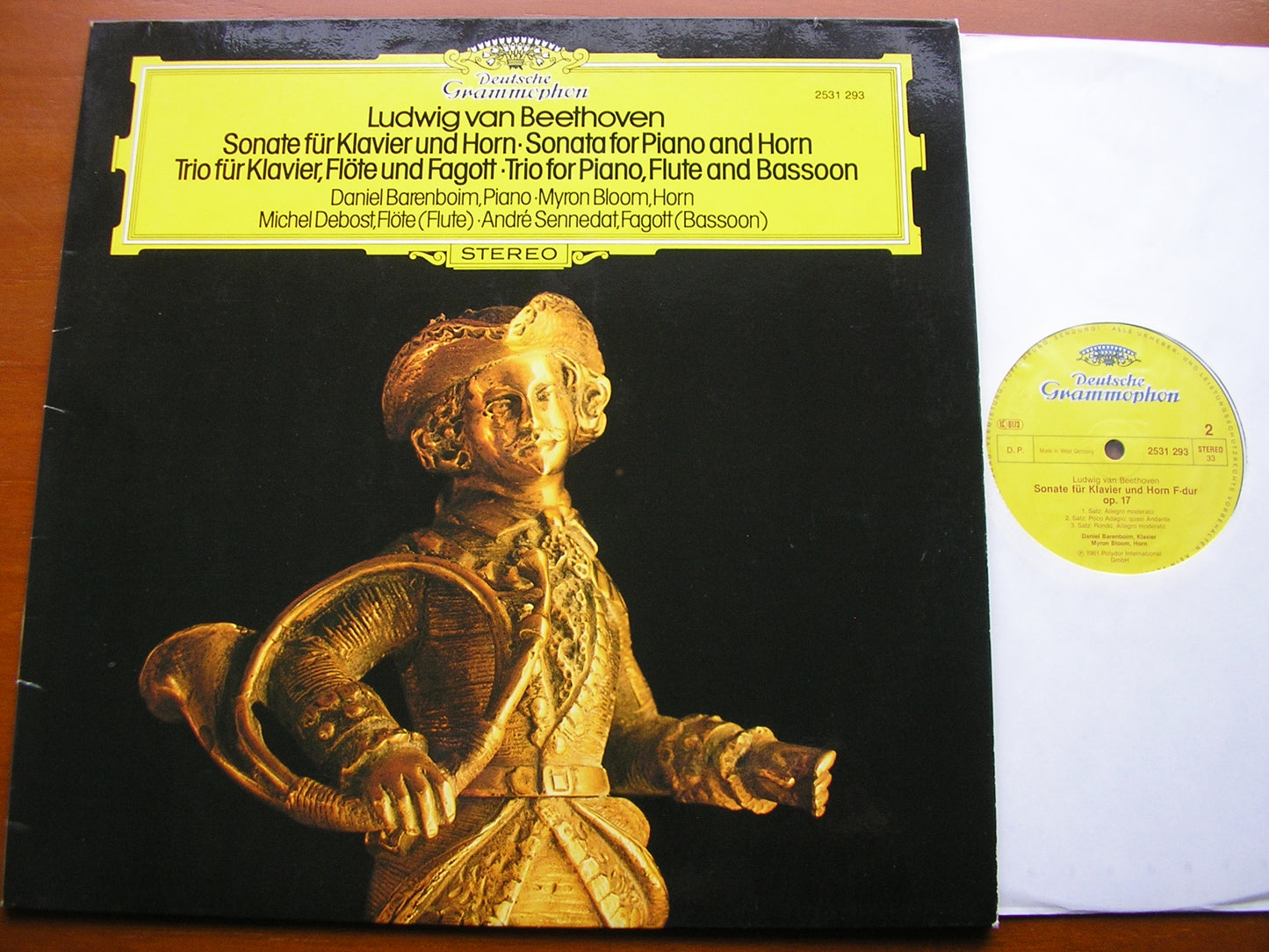 BEETHOVEN: SONATA FOR PIANO & HORN / TRIO FOR PIANO, FLUTE & BASSOON    BARENBOIM / BLOOM / DEBOST / SENNEDAT   2531 293