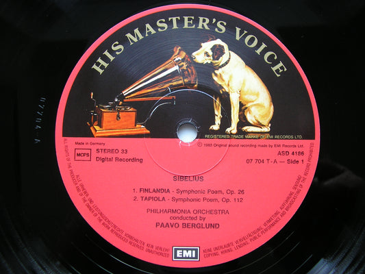 SIBELIUS: ORCHESTRAL WORKS    BERGLUND / PHILHARMONIA ORCHESTRA   ASD 4186