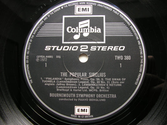 SIBELIUS: ORCHESTRAL WORKS     BERGLUND / BOURNEMOUTH SYMPHONY  TWO 380