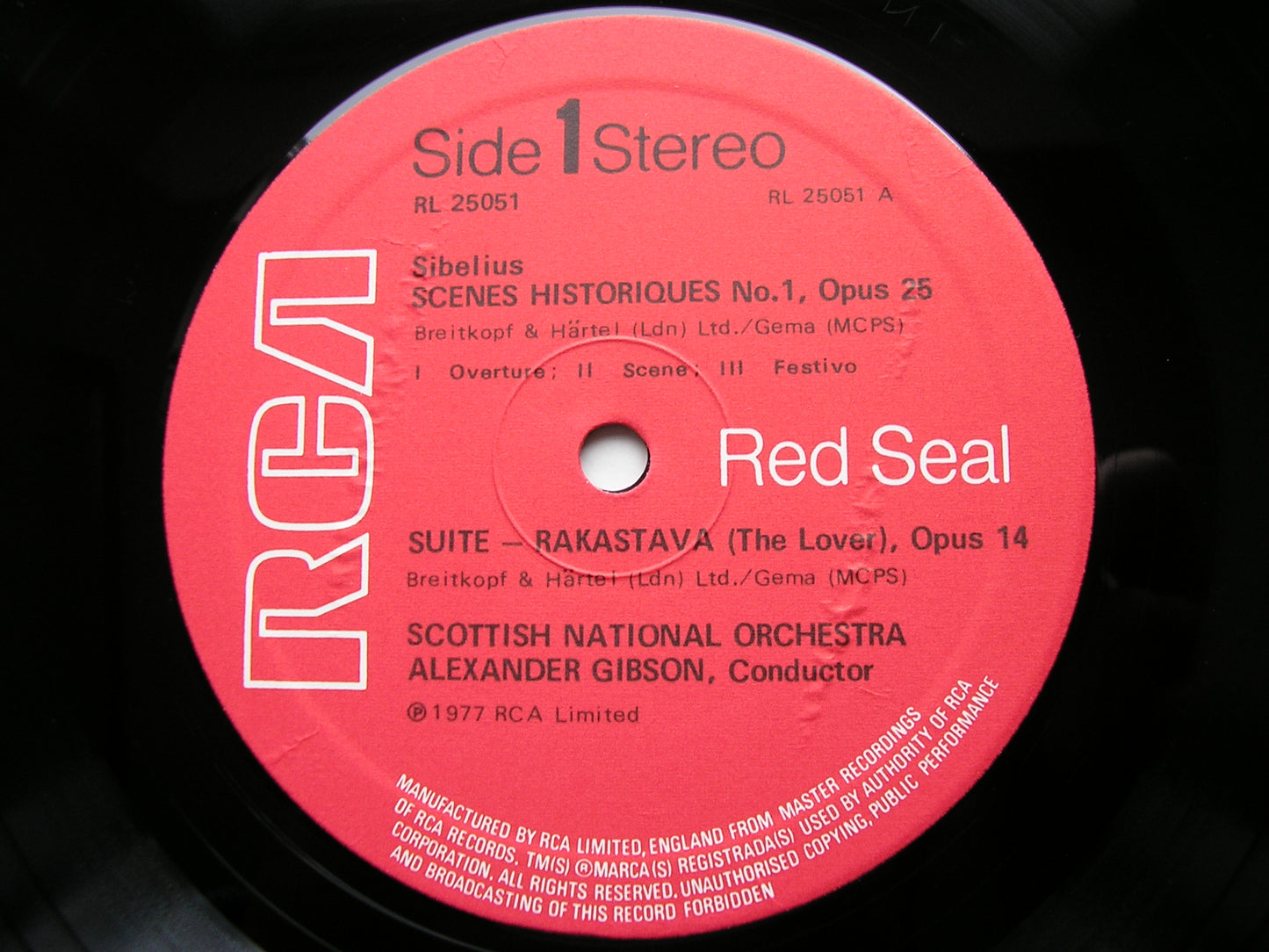 SIBELIUS: ORCHESTRAL WORKS GIBSON / SCOTTISH NATIONAL ORCHESTRA RL 25051