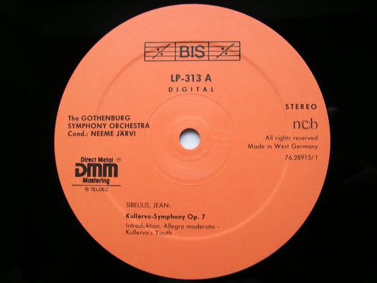 SIBELIUS: KULLERVO   SOLOISTS / GOTHENBURG SYMPHONY / JARVI    BIS LP 313/4