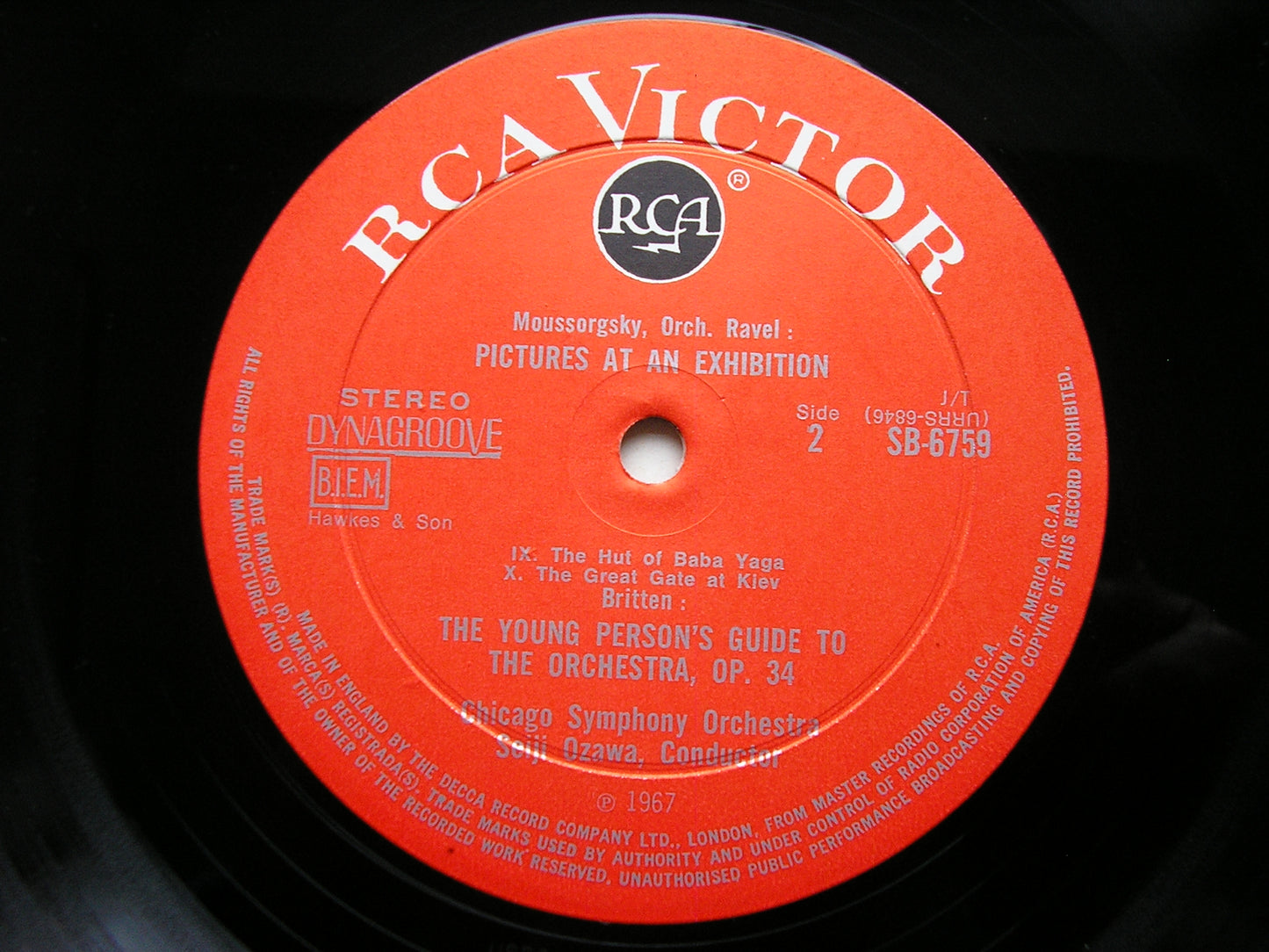 MOUSSORGSKY: PICTURES AT AN EXHIBITION / BRITTEN: YOUNG PERSON'S GUIDE   OZAWA / CHICAGO SYMPHONY ORCHESTRA   SB 6759