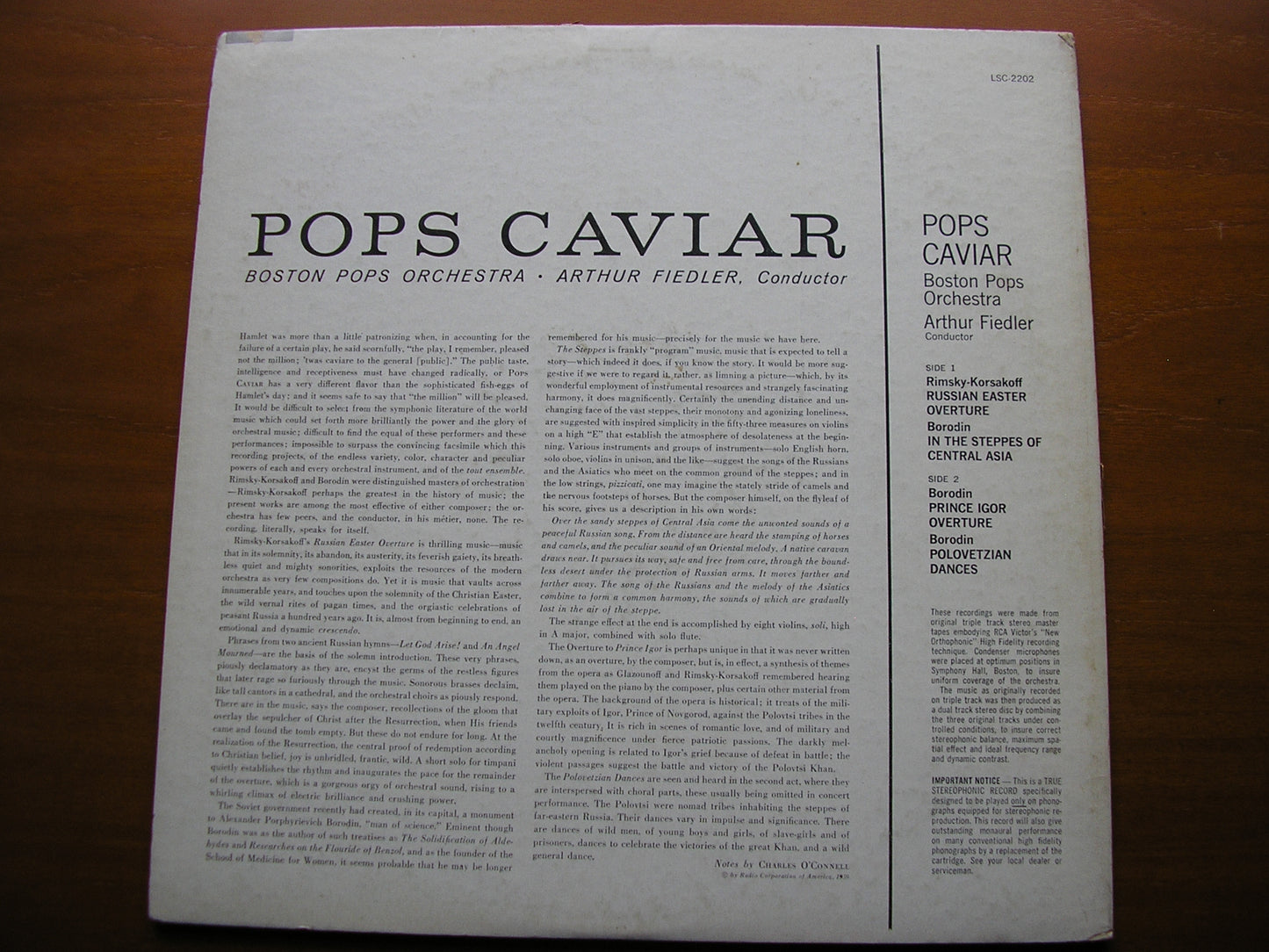 POPS CAVIAR: ORCHESTRAL MUSIC OF RIMSKY-KORSAKOV & BORODIN FIEDLER / BOSTON POPS ORCHESTRA LSC 2202