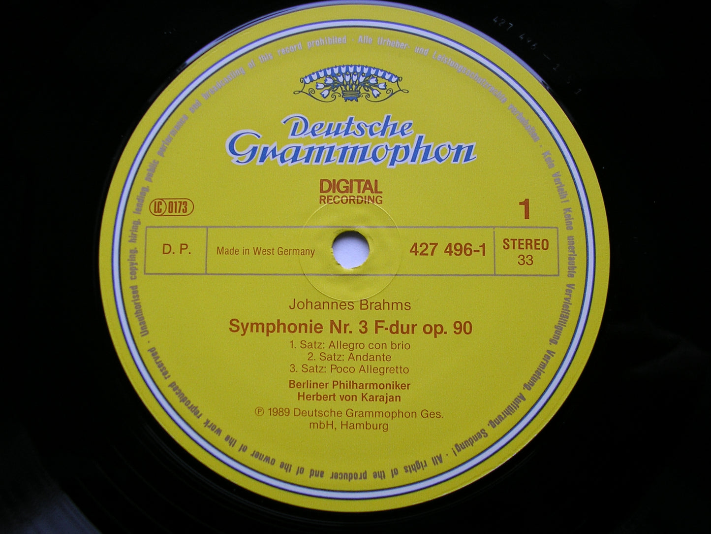 BRAHMS: THE FOUR SYMPHONIES / TRAGIC OVERTURE / HAYDN VARIATIONS KARAJAN / BERLIN PHILHARMONIC 4LP