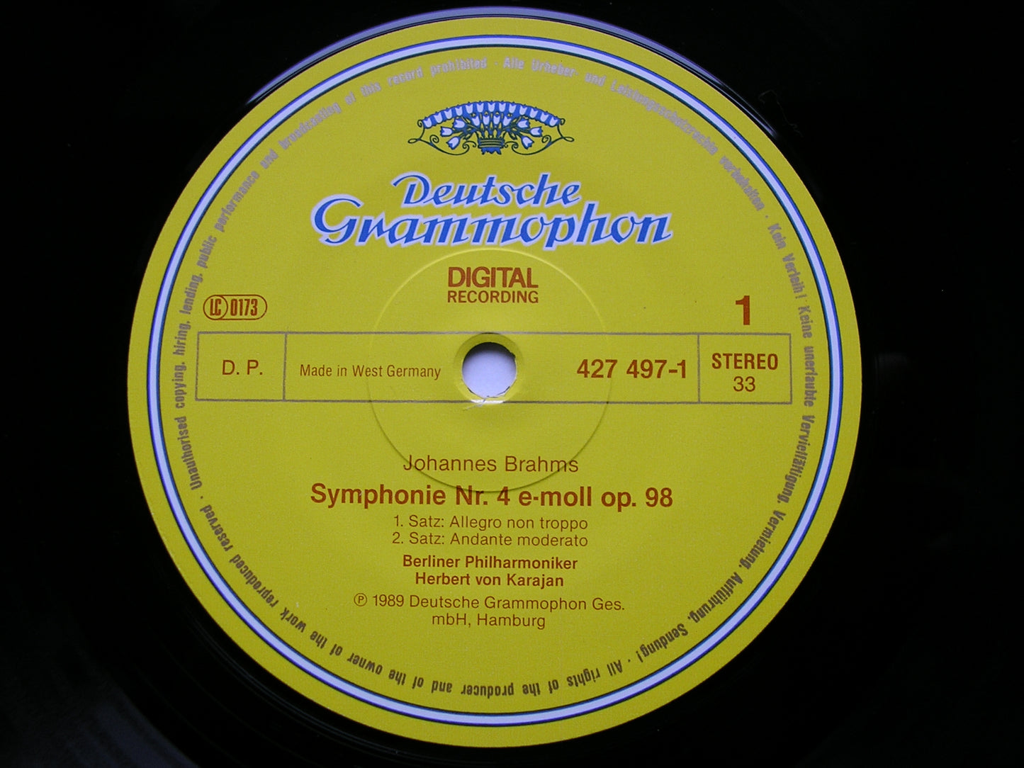 BRAHMS: THE FOUR SYMPHONIES / TRAGIC OVERTURE / HAYDN VARIATIONS KARAJAN / BERLIN PHILHARMONIC 4LP