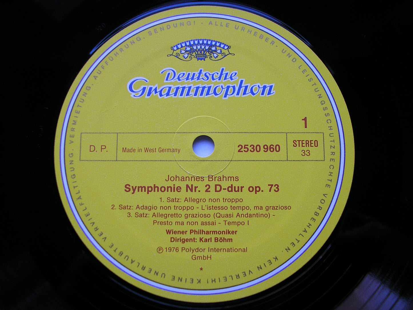 BRAHMS: THE FOUR SYMPHONIES / ALTO RHAPSODY / TRAGIC OVERTURE / HAYDN VARIATIONS BOHM / VIENNA PHILHARMONIC ORCHESTRA 4 LP