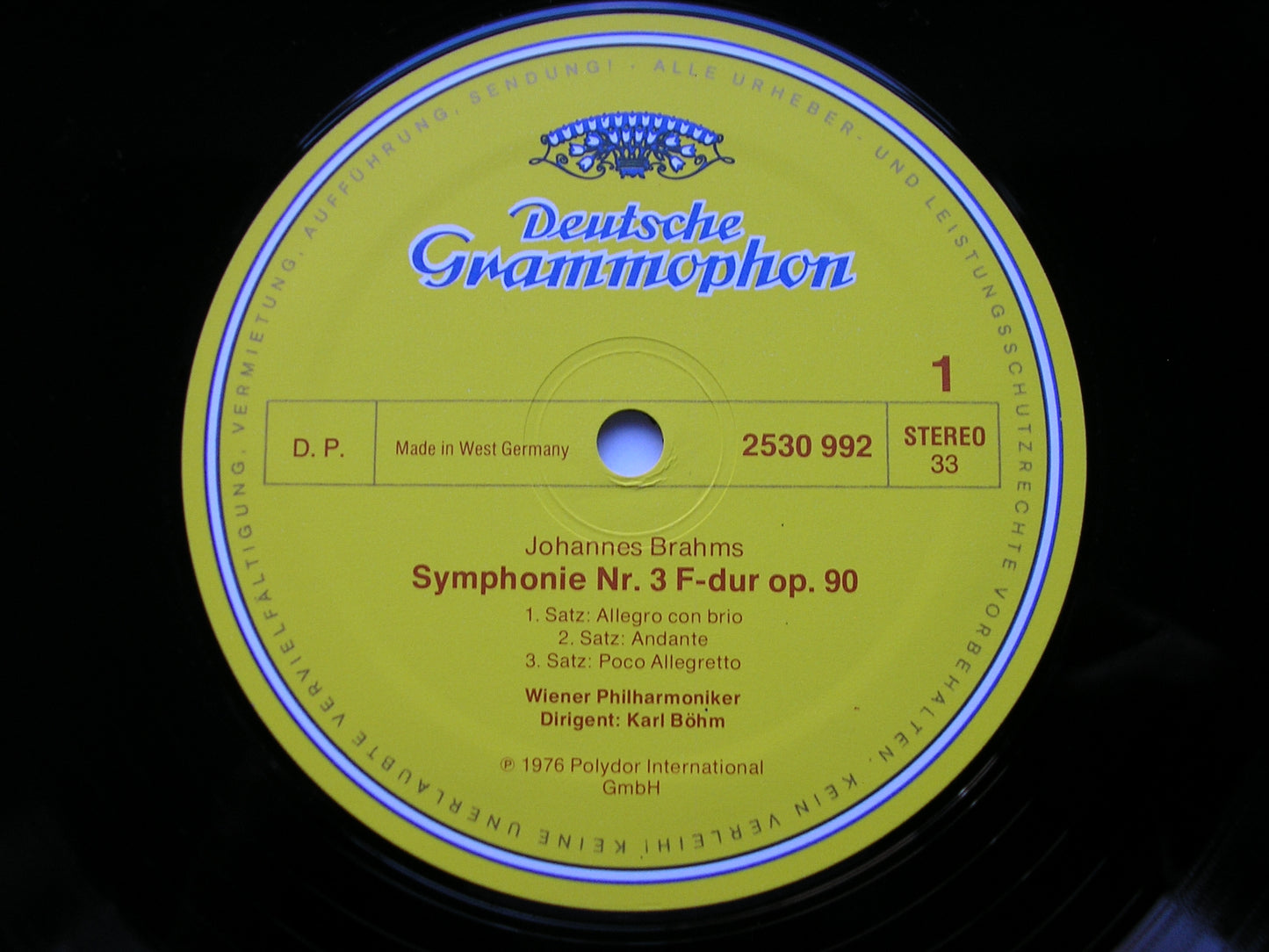 BRAHMS: THE FOUR SYMPHONIES / ALTO RHAPSODY / TRAGIC OVERTURE / HAYDN VARIATIONS BOHM / VIENNA PHILHARMONIC ORCHESTRA 4 LP