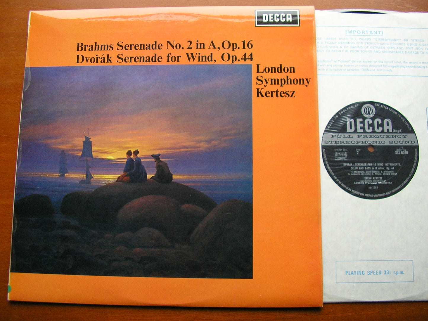 BRAHMS: SERENADE No. 2 / DVORAK: SERENADE FOR WIND Op. 44 KERTESZ / LONDON SYMPHONY SXL 6368