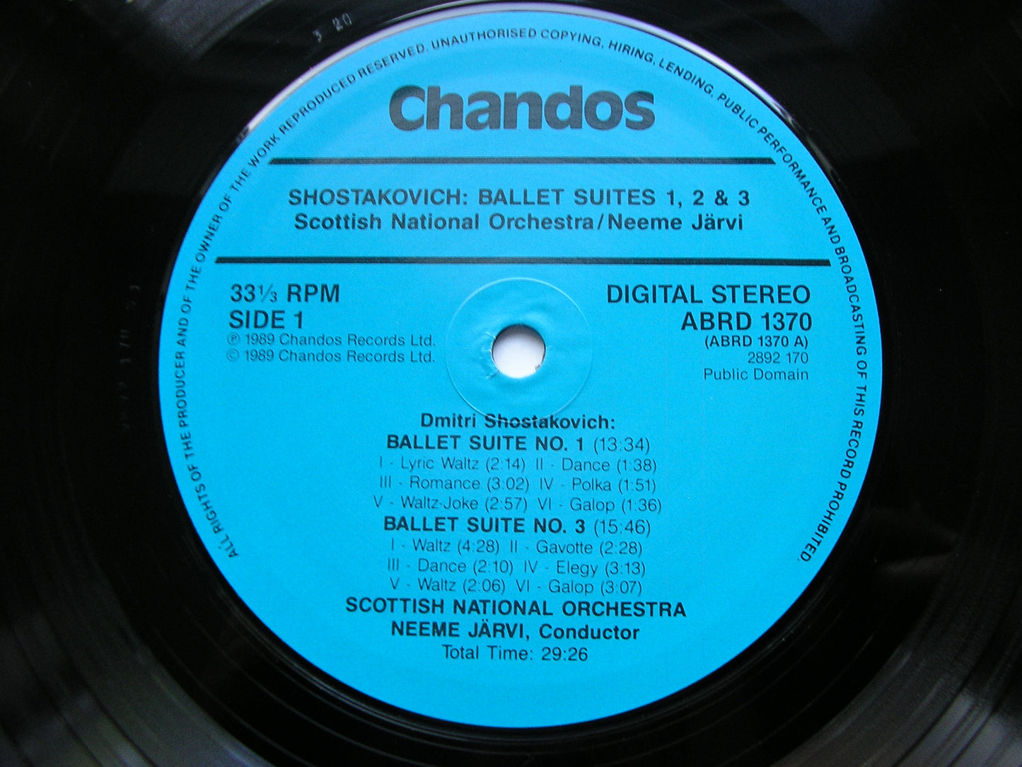 SHOSTAKOVICH: BALLET SUITES Nos. 1 / 2 / 3 JARVI / SCOTTISH NATIONAL ORCHESTRA ABRD 1370
