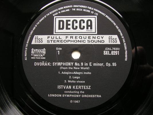 DVORAK: SYMPHONY No. 9 / OVERTURE Othello    ISTVAN KERTESZ / LONDON SYMPHONY   SXL 6291
