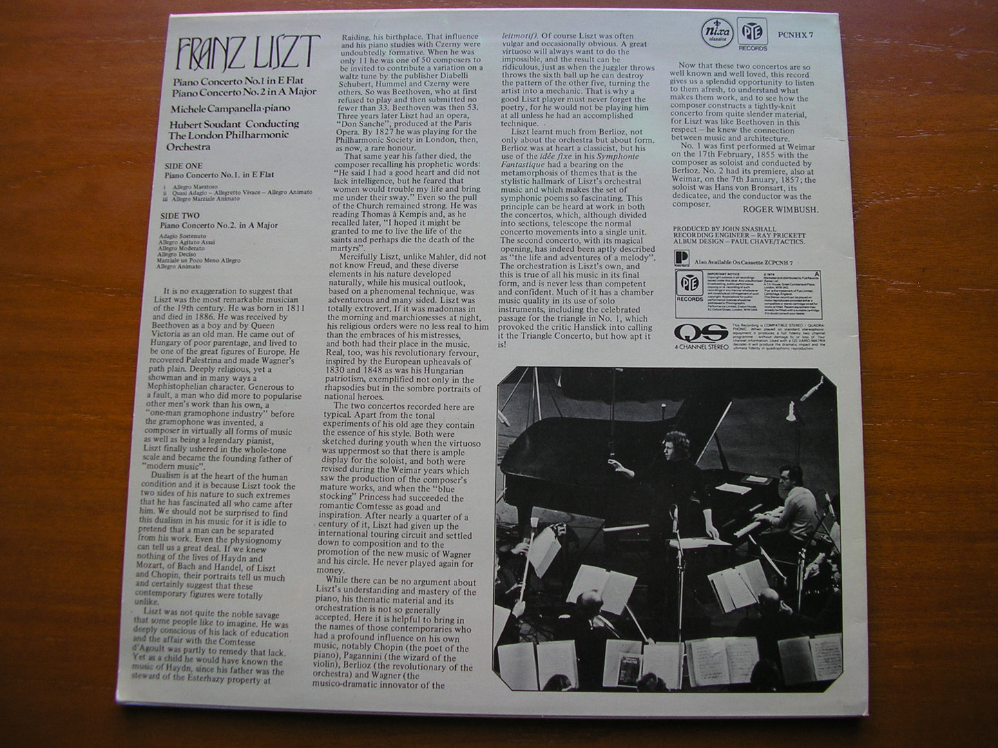 LISZT: PIANO CONCERTOS Nos. 1 & 2 CAMPANELLA / LONDON PHILHARMONIC / SOUDANT PCNHX 7