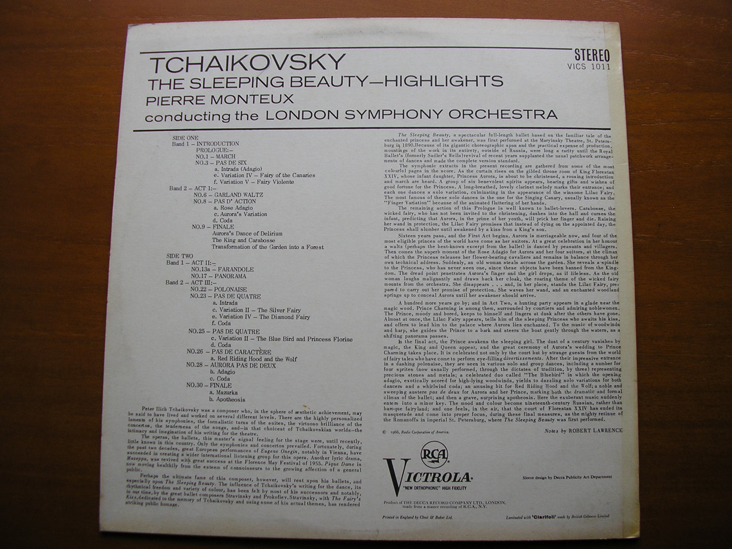TCHAIKOVSKY: SLEEPING BEAUTY Highlights MONTEUX / LONDON SYMPHONY VICS 1011